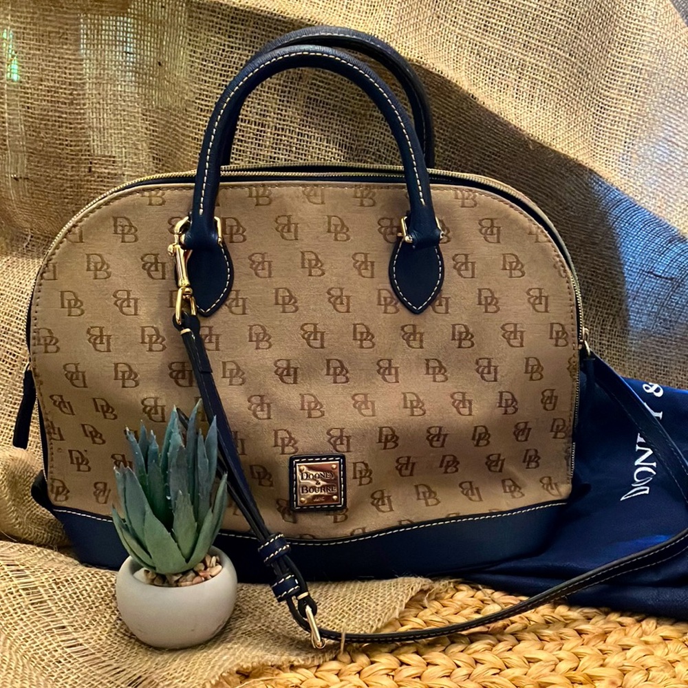 Navy and Tan Dooney and Bourke Handbag.